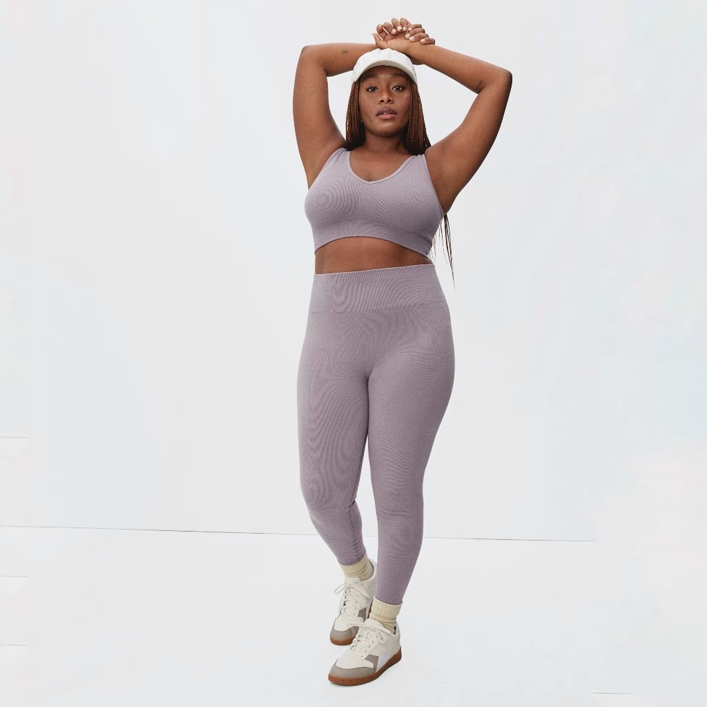 Everlane Dusty Mauve Knit Seamless Leggings Size M/L